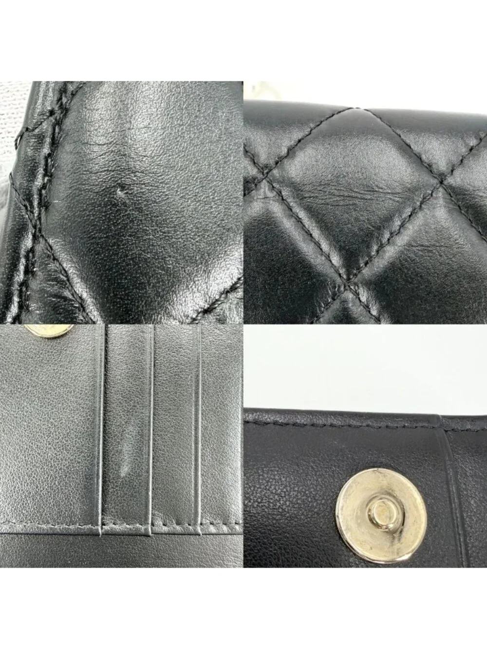 Chanel Chain Wallet Quilted CC Logo Shoulder Bag Crossbody Leather Faux Pearl